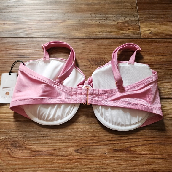 Shade & Shore Bikini Top Womens 36DD Pink Underwire Twist-Front NEW - Picture 3 of 7
